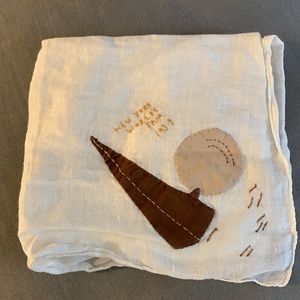 Vintage women’s handkerchief with hand sewn design of NY world fair!